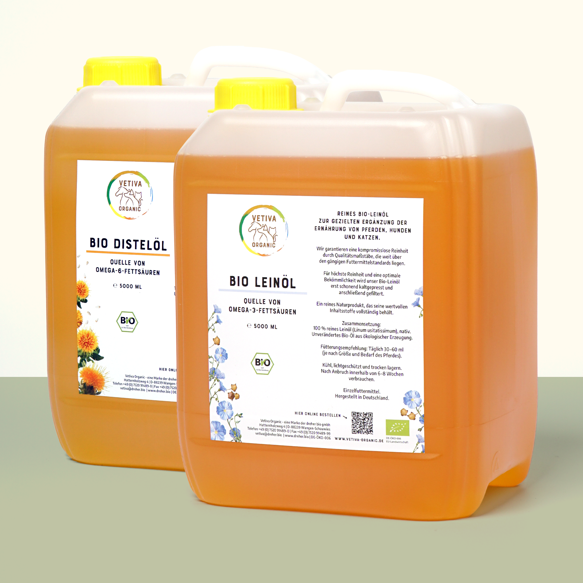 Vetiva | Bio Leinöl & Bio Distelöl (2 × 5 l)