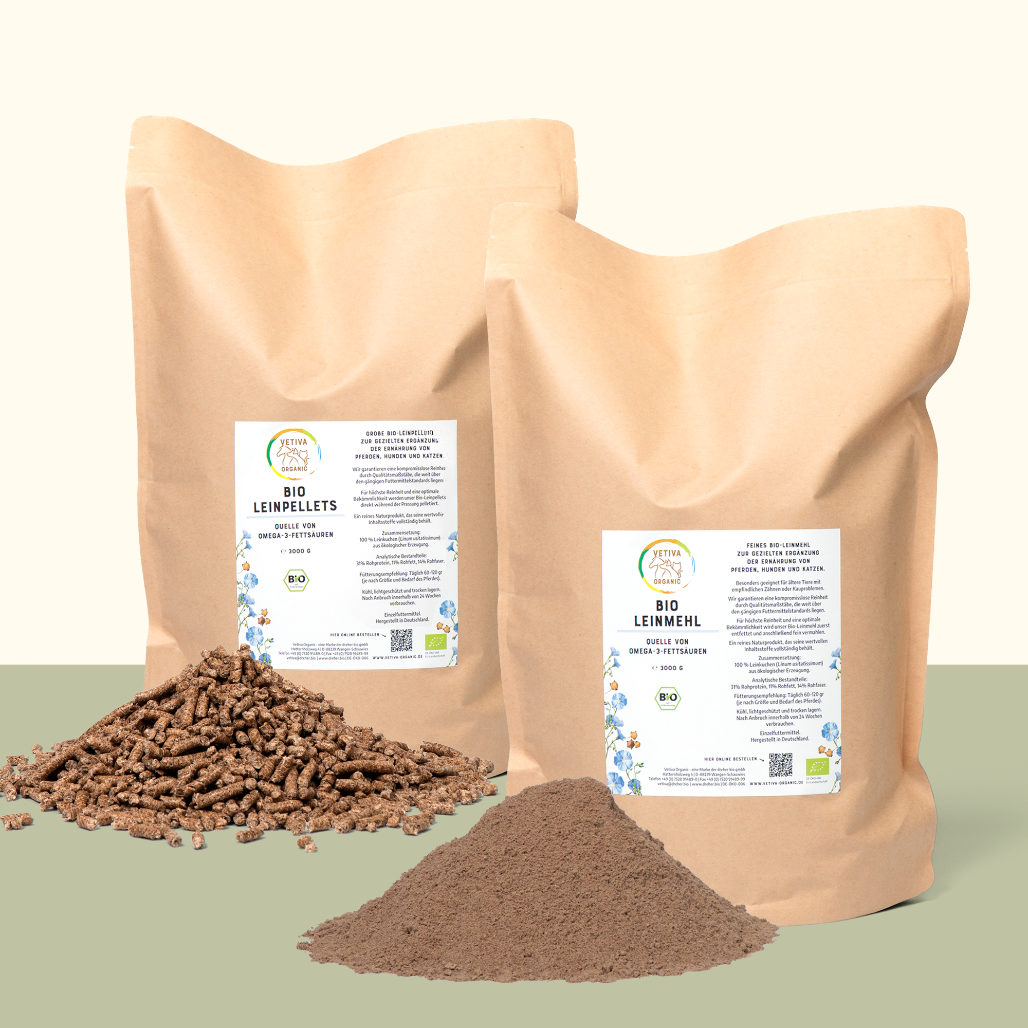 Bio Lein- Mehl & Pellets