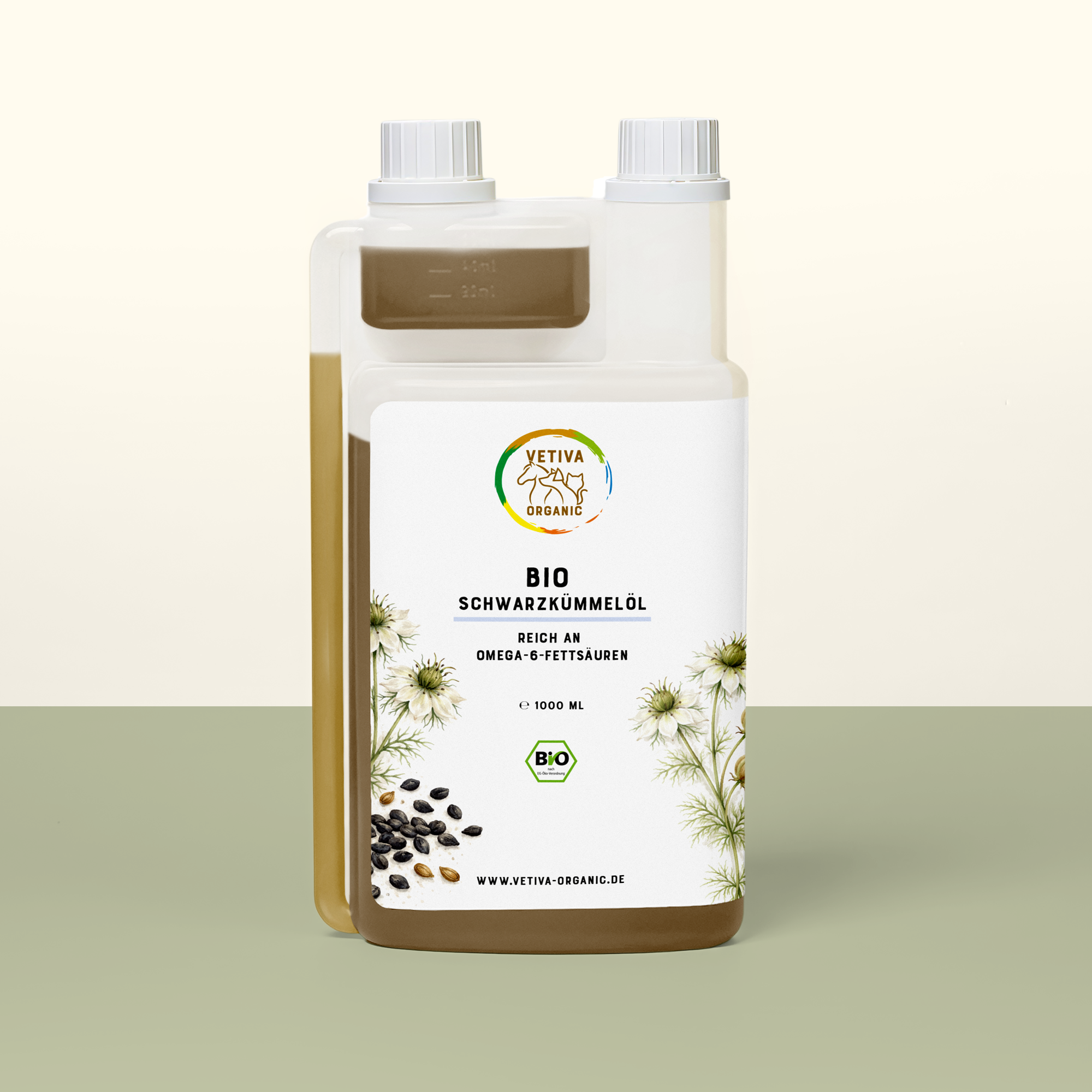 Bio Schwarzkümmelöl 1 Liter Dosierflasche
