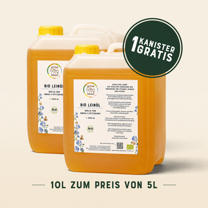 Bio-Leinöl 2x5L – 1 Kanister gratis